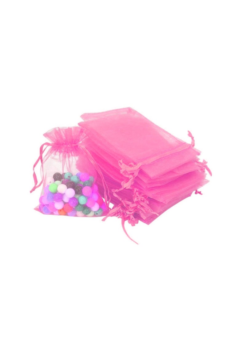 PRINTSHOP4ME - 100 Pcs Organza Drawstring Bags - Ideal for Wedding Favors, Parties - Pouches for Candy, Jewelry - Perfect for Ramadan, Eid, Bridal Showers and Wedding Party - Image 1