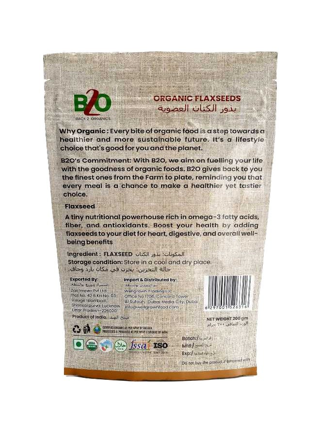 Back 2 Organics Flaxseeds 200g  - Image 2