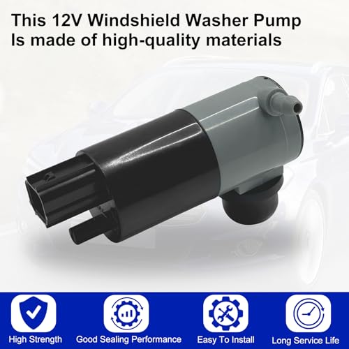 Hsbhlsnx Front/Rear 12V Windshield Washer Pump with Rubber Grommet for Chrysler Dodge RAM Ford F150 Jeep Lincoln 55077241AA 05103452AA 05011807AB 05013160AA - Image 3