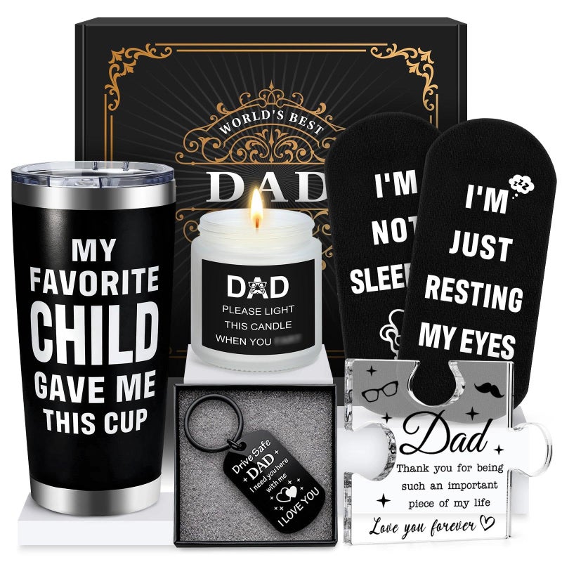 Pradnel Gifts for Dad Birthday Funny Dad Gifts from Daughter Son Kids Cool Father Happy Birthday Gift Ideas for Dads Presents Basket for Best Dads Ever, Daddy Father Gift Stuff for Christmas, Fathers Day - Image 1