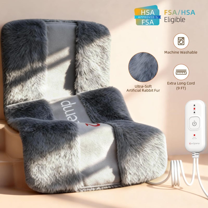 Comfytemp Himalayan Salt Weighted Heating Pad, Natural Moist Heating Pad for Back & Abdomen Comfort, Large Heated Pads for Women Men Mom Dad, 12"Ã—24", FSA Eligible HSAï¼ŒElectric Heat Warm with Auto-Off - Image 4