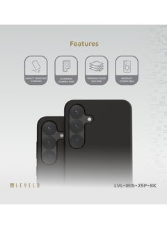 LEVELO S25 Plus Magsafe Case Iris Liquid Silicone / Impact-Resistant Corners / Scratch Resistance / Premium Quality / Drop and Damage Protecting / MagSafe Compatible Back Cover - Black  - Image 2