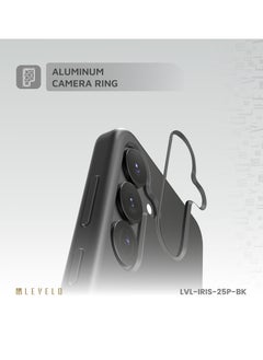 LEVELO S25 Plus Magsafe Case Iris Liquid Silicone / Impact-Resistant Corners / Scratch Resistance / Premium Quality / Drop and Damage Protecting / MagSafe Compatible Back Cover - Black  - Image 4