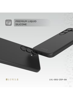 LEVELO S25 Plus Magsafe Case Iris Liquid Silicone / Impact-Resistant Corners / Scratch Resistance / Premium Quality / Drop and Damage Protecting / MagSafe Compatible Back Cover - Black  - Image 5