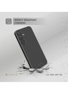 LEVELO S25 Plus Magsafe Case Iris Liquid Silicone / Impact-Resistant Corners / Scratch Resistance / Premium Quality / Drop and Damage Protecting / MagSafe Compatible Back Cover - Black  - Image 3
