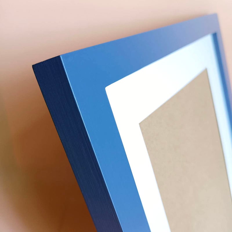 KELE MODEL 8x10 Picture Frames Blue Solid Wood Frame  Plastic Panel (Film Needs to be Removed) Table or Wall.Front Window Opening 7.5x9.5 inch. - Image 3