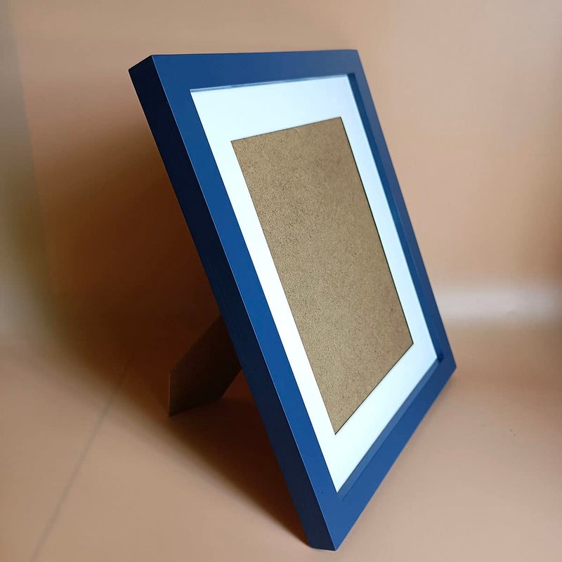 KELE MODEL 8x10 Picture Frames Blue Solid Wood Frame  Plastic Panel (Film Needs to be Removed) Table or Wall.Front Window Opening 7.5x9.5 inch. - Image 2