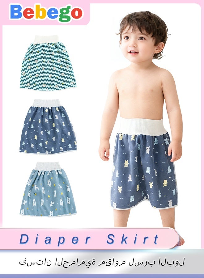 BEBEGO 3pcs Diaper Skirt, Cute, Simple, Multiple Colors, Suitable for Boys And Girls, Reusable, Suitable for Baby Potty Training, Baby Leak-Proof Cloth Diapers Can Be Worn All Year Round, Suitable for Gifts - Image 1