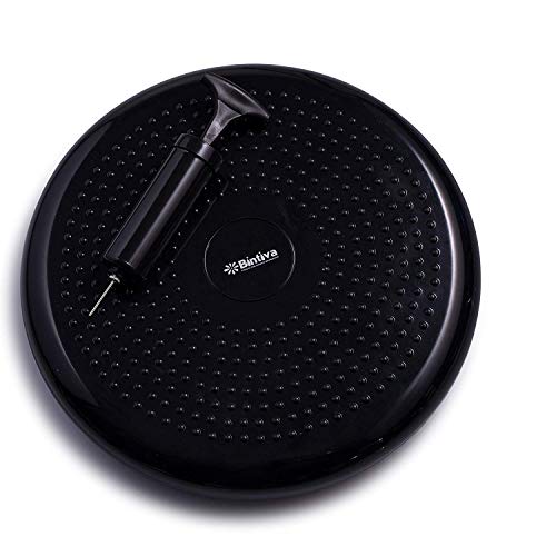 bintiva Inflated Stability Wobble Cushion/Exercise Fitness Core Balance Disc (Black),13 inches / 33 cm Diameter (FBA_510) - Image 1