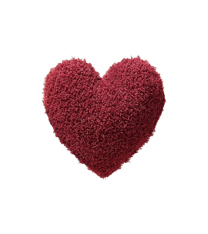 Red Heart Irregular Teddy Fleece Throw Pillow For Holiday Room Decor - Image 5