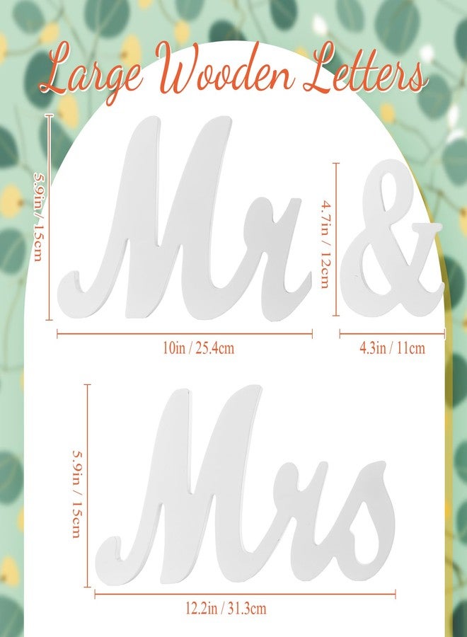 Canlierr 2pcs Large White Mr & Mrs Sign for Wedding Table with 5.91ft Artificial Flowers Garland, Wedding Centerpieces Wooden Bride and Groom Table Decorations for Engagement Decor (Champagne Rose) - Image 3