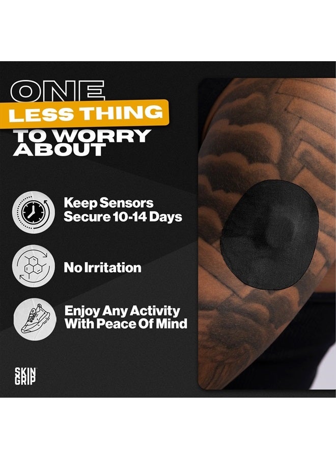 SKIN GRIP Adhesive Patches for Dexcom G7 CGM – Waterproof & Sweatproof Adhesive Adhesive for 10-14 Days, Pre-Cut Adhesive Medical Tape, Continuous Glucose Monitor Sensor Cover – 20 Pack, Black - Image 3