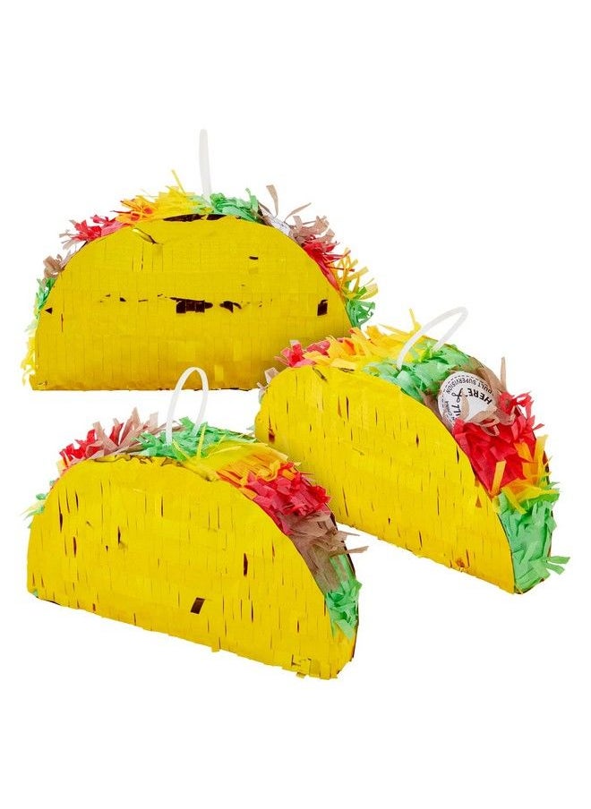 Blue Panda Mini Taco Pinatas For Cinco De Mayo Party Decorations Mexican Fiesta Taco Tuesday (6 X 2 X 3 In 3 Pack)  - Image 2