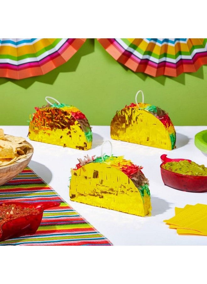 Blue Panda Mini Taco Pinatas For Cinco De Mayo Party Decorations Mexican Fiesta Taco Tuesday (6 X 2 X 3 In 3 Pack)  - Image 3