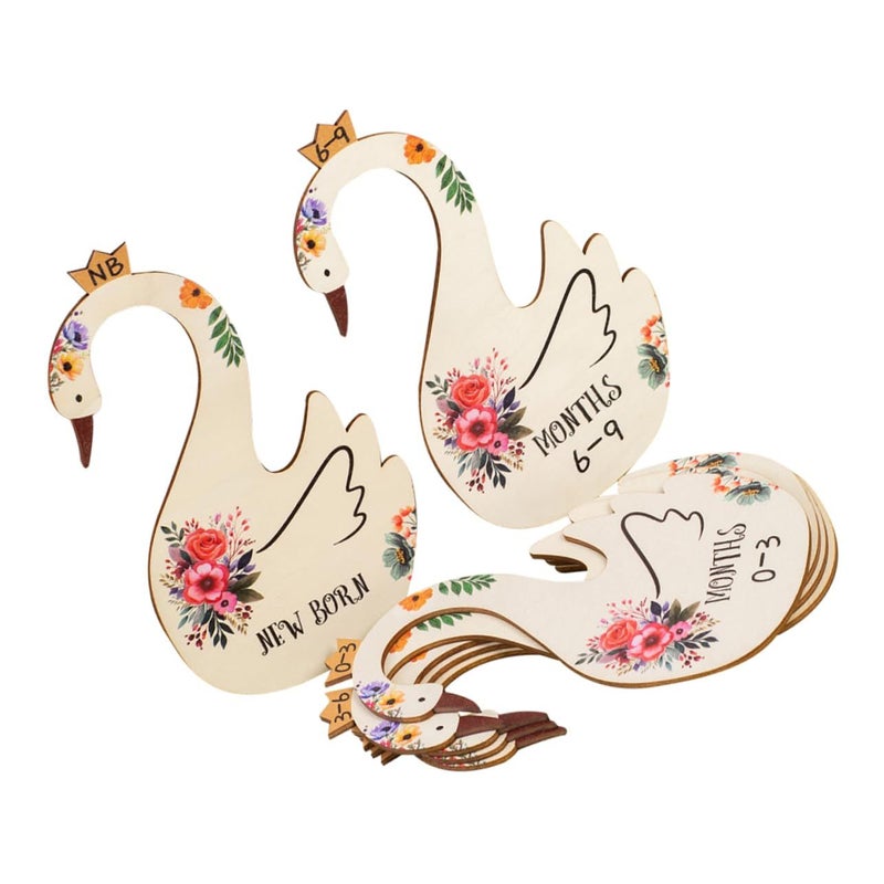 7 Pcs Cartoon Swan Nursery Closet Organizer Dividers Colorful Easy To Use - Image 2