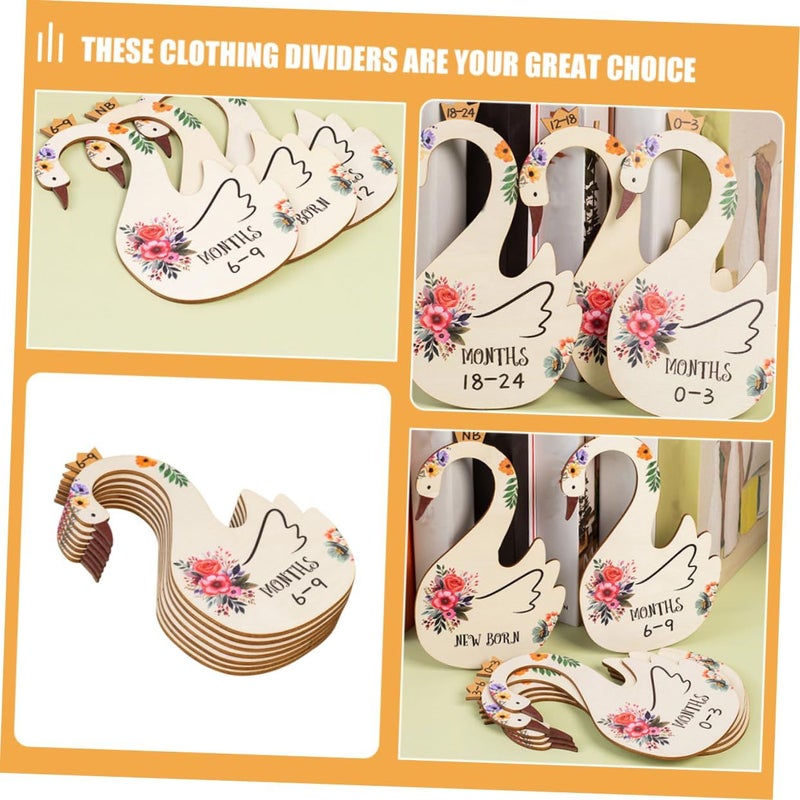 7 Pcs Cartoon Swan Nursery Closet Organizer Dividers Colorful Easy To Use - Image 5