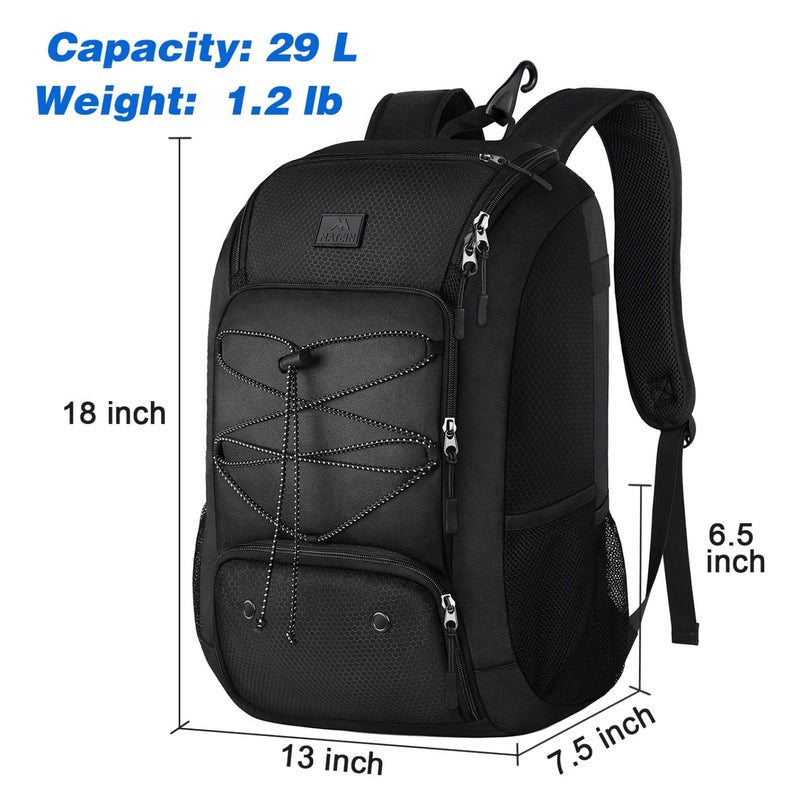 MATEIN Youth Baseball Bag, Softball Bag with Cleats Pocket for Girls, Boys, Adult, Large Baseball Backpack for Men with Fence Hook- Hold 2 Bats, Batting Mitten, Helmet, Caps, Teeball Gear - Image 5