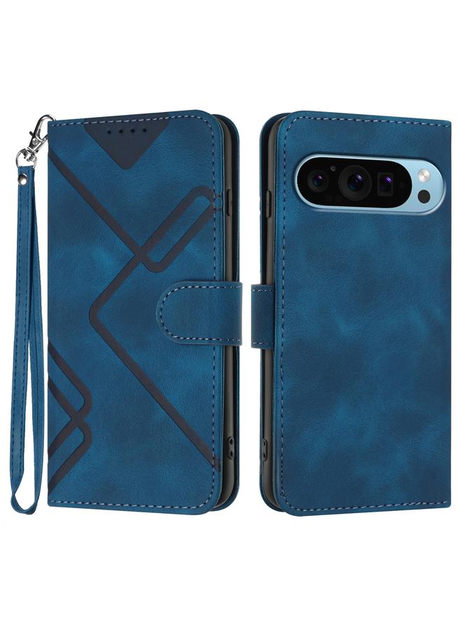 S-TOP Case For Google Pixel 9 Pro Line Pattern Skin Feel Leather Phone Case - Image 1