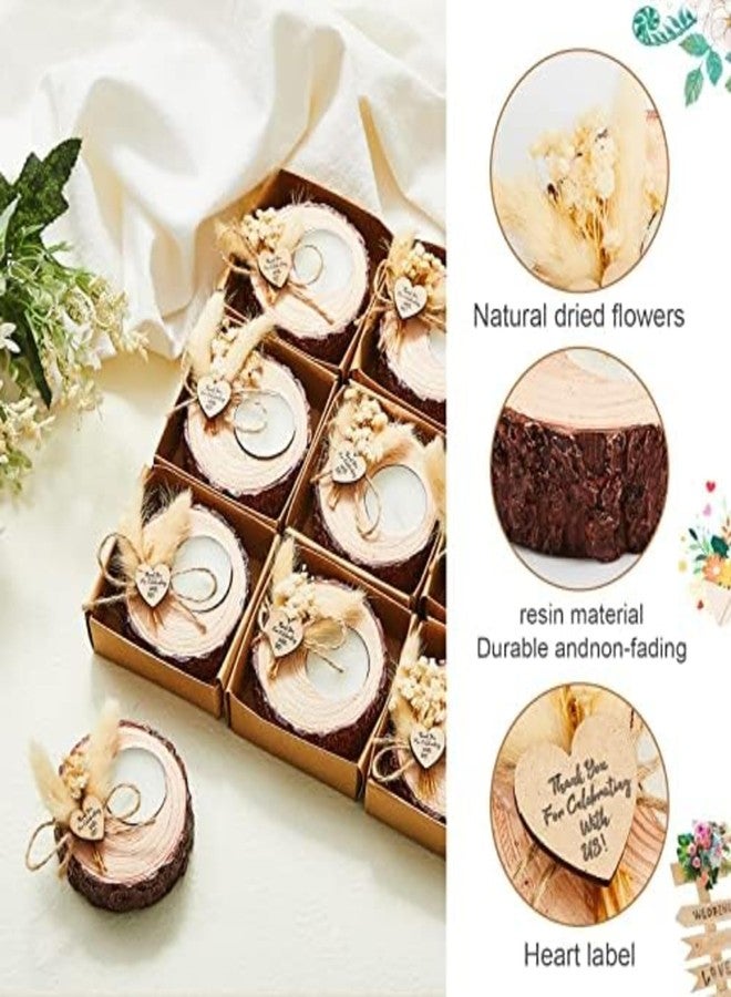 Otuuz 50 Pcs Wedding Favor Candle Holders Bridal Shower Favors Candles Rustic Wedding Favors Wedding Souvenirs for Guest Gifts Wedding Party Favors Wedding Decorations - Image 3