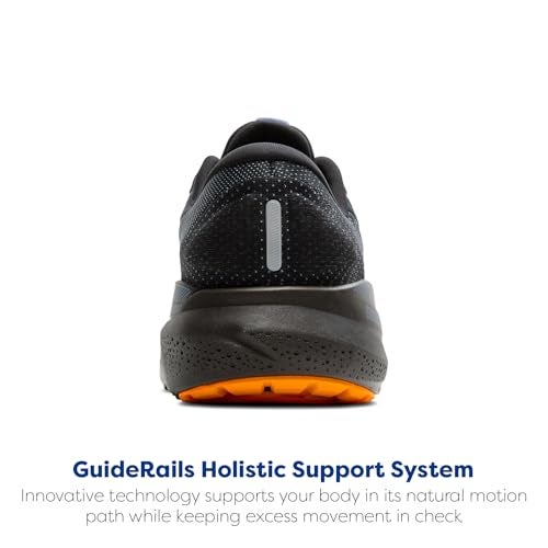 Brooks Men’s Adrenaline GTS 24 Supportive Running Shoe - Black/Country Blue/Orange - 9.5 Medium - Image 3