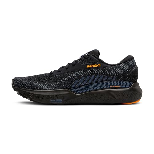 Brooks Men’s Adrenaline GTS 24 Supportive Running Shoe - Black/Country Blue/Orange - 9.5 Medium - Image 5