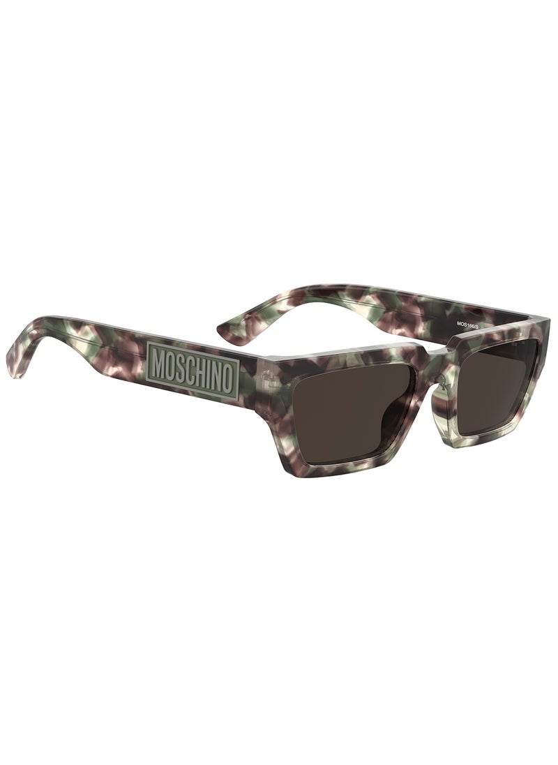 MOSCHINO - Men's UV Protection Rectangular Sunglasses - Mos166/S Green Millimeter - Lens Size: 55 Mm - Image 1