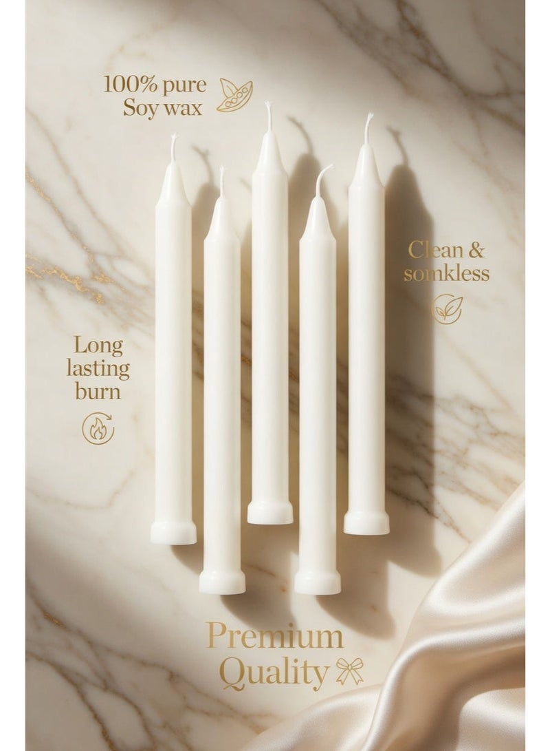 Premium Soy Wax Taper Candles – 6 Inch Elegant Dinner Candles, Set of 25 Pieces, Clean Burn, Smokeless & Long Lasting, Perfect for Home Décor, Events & Parties. - Image 2