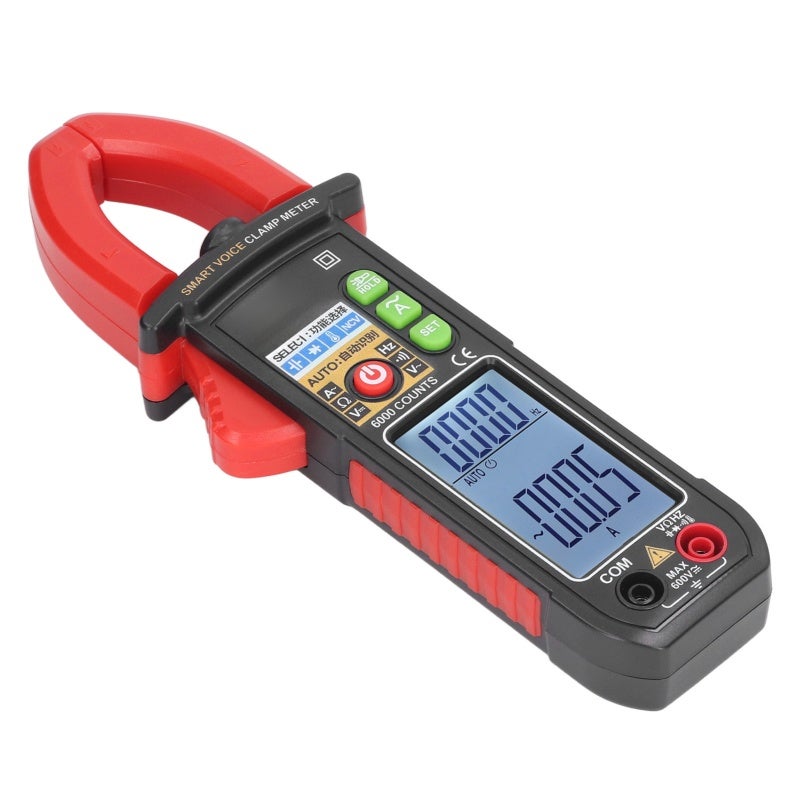 Non-Contact Voltage Tester 32mm Jaw Safe Proximity Alarm - Voice Broadcast Hands-Free Operation AC Current Detector Up to 600A for Dark Environment Night Measurement - Image 5