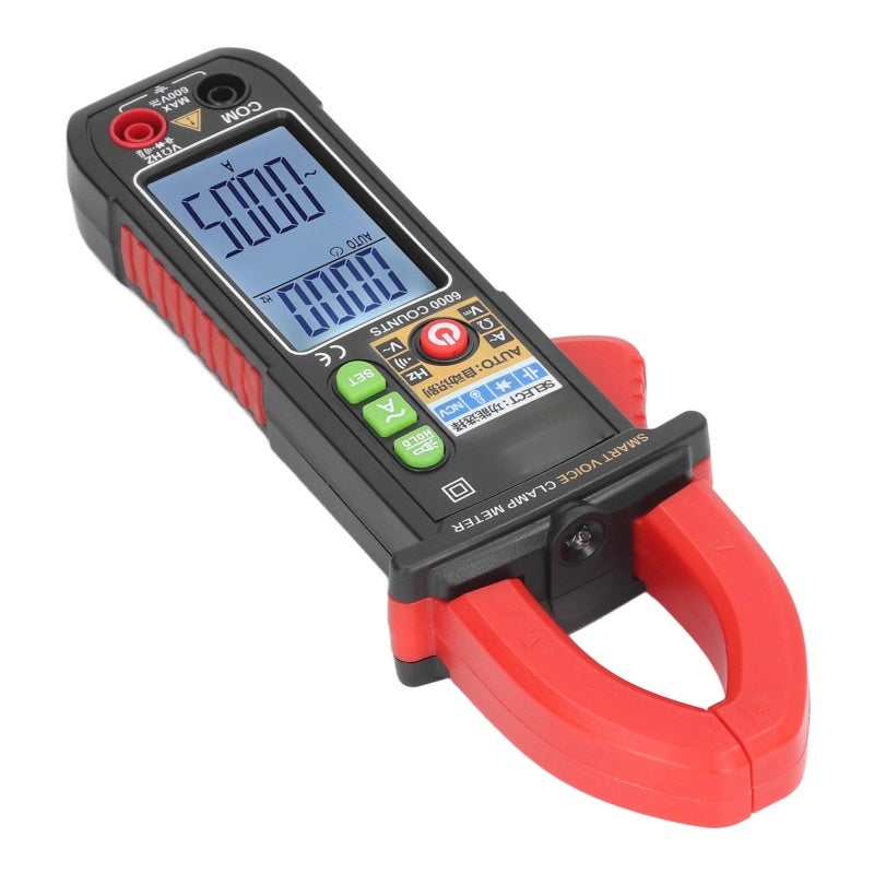 Non-Contact Voltage Tester 32mm Jaw Safe Proximity Alarm - Voice Broadcast Hands-Free Operation AC Current Detector Up to 600A for Dark Environment Night Measurement - Image 3