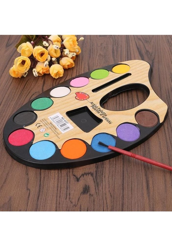 PAMEER Watercolors Pan Palette 12 Watercolours Cakes Set Art Water color with Brush Professional Art Set Painting Supplies Perfect for Drawings and Painting for Kids Artists - Image 2