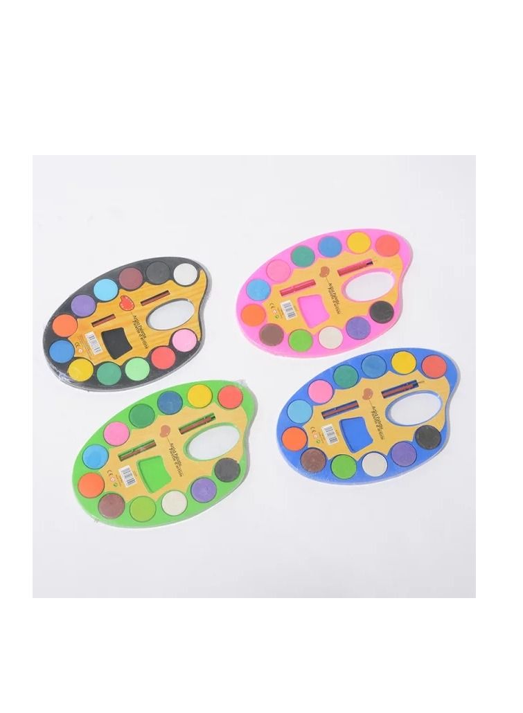 PAMEER Watercolors Pan Palette 12 Watercolours Cakes Set Art Water color with Brush Professional Art Set Painting Supplies Perfect for Drawings and Painting for Kids Artists - Image 4