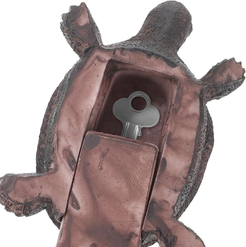 صندوق إخفاء مفتاح السلحفاة BESPORTBLE، صندوق تخزين مخفي خارجي، صخرة زخرفية وهمية، صندوق قفل - Image 4