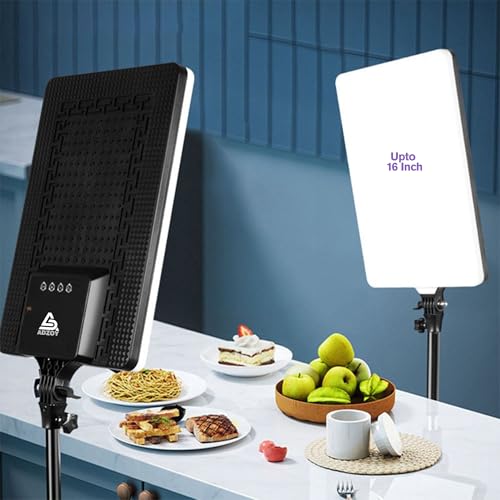 ADZOY Premium 2-Pack 6 Modes 16 Inch (PL-16) LED LED Panel Photograpny Ligth Touch Keys | Remote | Portable |Dimmable 7 Foot Metal Tripod Stand for Studio Video Recording/Baking/Calligraphy - Image 2