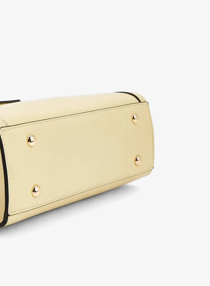 Celeste YELLOW Solid Satchel Bag With Detachable Strap for Women | Best Price UAE