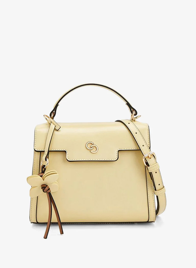 Solid Satchel Bag With Detachable Strap