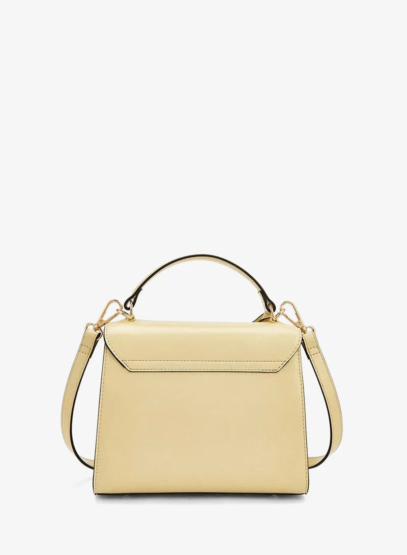 Celeste YELLOW Solid Satchel Bag With Detachable Strap for Women | Best Price UAE