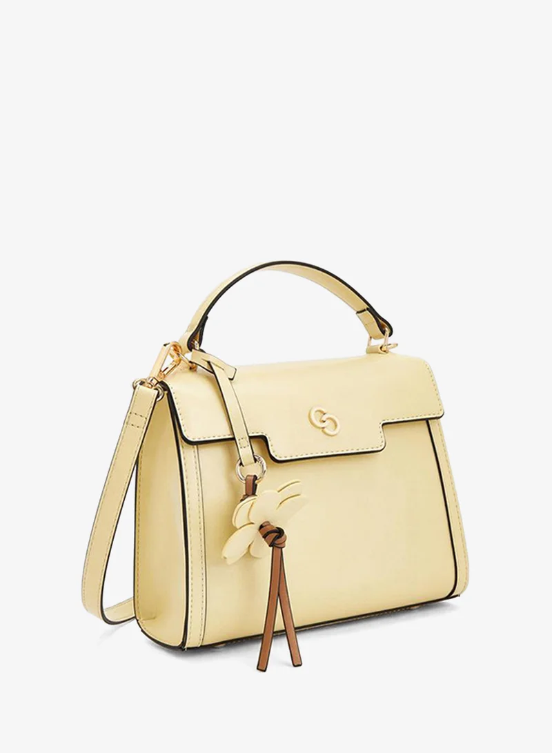 Celeste YELLOW Solid Satchel Bag With Detachable Strap for Women | Best Price UAE