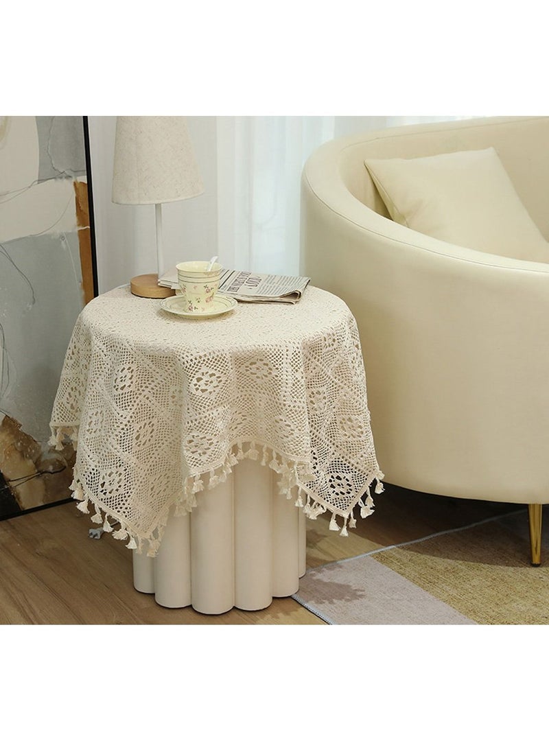 LEOKOR - Cotton Tassel Table Cloth 110cm - Image 1