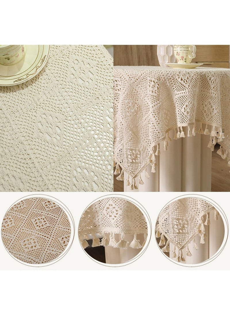 LEOKOR - Cotton Tassel Table Cloth 110cm - Image 1