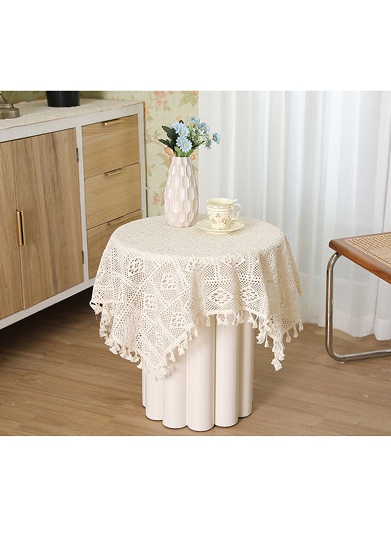 LEOKOR - Cotton Tassel Table Cloth 110cm - Image 1