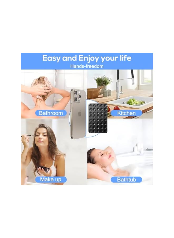 Green Tiger 6 Pcs Double Sided Silicone Cup Phone Mount, Strong Grip Holder Silicone Suction for Phone Case, Hands-Free & Non-Slip Mobile Suction Cup Phone Accessories Holder - Image 2