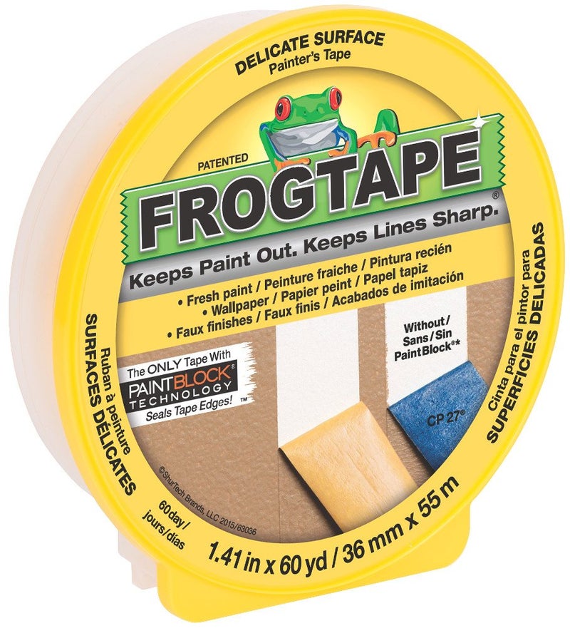 Shurtape Technologies Frogtape 217143 MultiUse Delicate Surface Paint Block Tape 36mm x 55m 112Inch x 60Yard