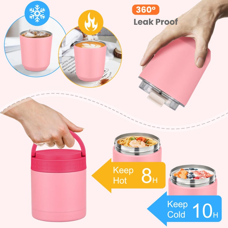 HWONMTE Large Bento Lunch Box Set for Adults Kids Women with 10.5oz Soup Thermo,Coffee Tumblers Men Girls Boys Teenagers Leak-Proof Lunch Food Containers with Lunch Bag - Image 5