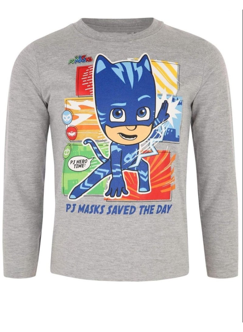 PJMASKS PJ MASKS Boys Long Sleeve T-shirt 100% Cotton by Kids TV - Image 1