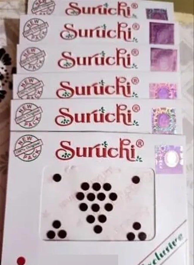 Ublic Store Suruchi Bindi for Women and Girls | Size -2 Black Bindi Pack of 12 | Makeup Accessories
