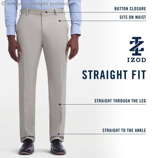 IZOD Men's American Chino Flat-Front Straight-Fit Pants, Decaf Coffee, 38W x 34L - Image 5
