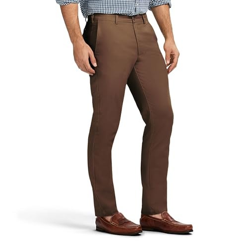 IZOD Men's American Chino Flat-Front Straight-Fit Pants, Decaf Coffee, 38W x 34L - Image 2