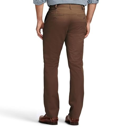 IZOD Men's American Chino Flat-Front Straight-Fit Pants, Decaf Coffee, 38W x 34L - Image 3