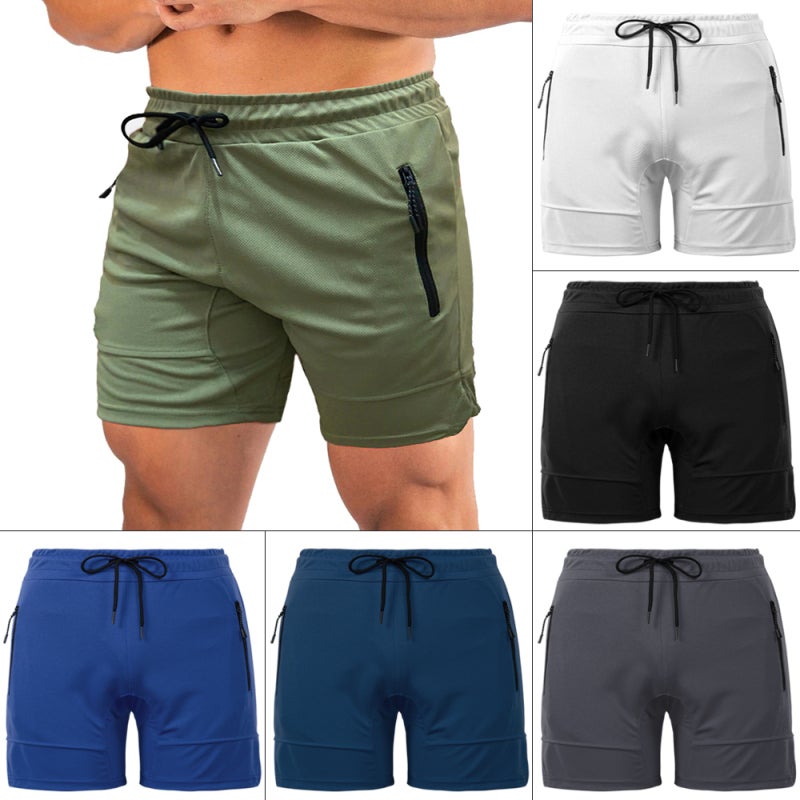 Running Shorts: Medium Royal Blue Lightweight Mesh Fabric Quick-Dry - Elastic Waist With Drawstring Customizable Fit Workout Shorts For Gym Workouts Beach Activities Home Lounging - Image 3
