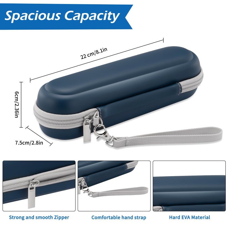 TYSORETY Toothbrush Travel Case for Oral B/Oral-B Pro 1000 1500 5000 7000 & Philips Sonicare 4100 1100 5300 5100 6100/iO Electric Toothbrush, Hard Protective Storage Bag (Deep blue) - Image 3